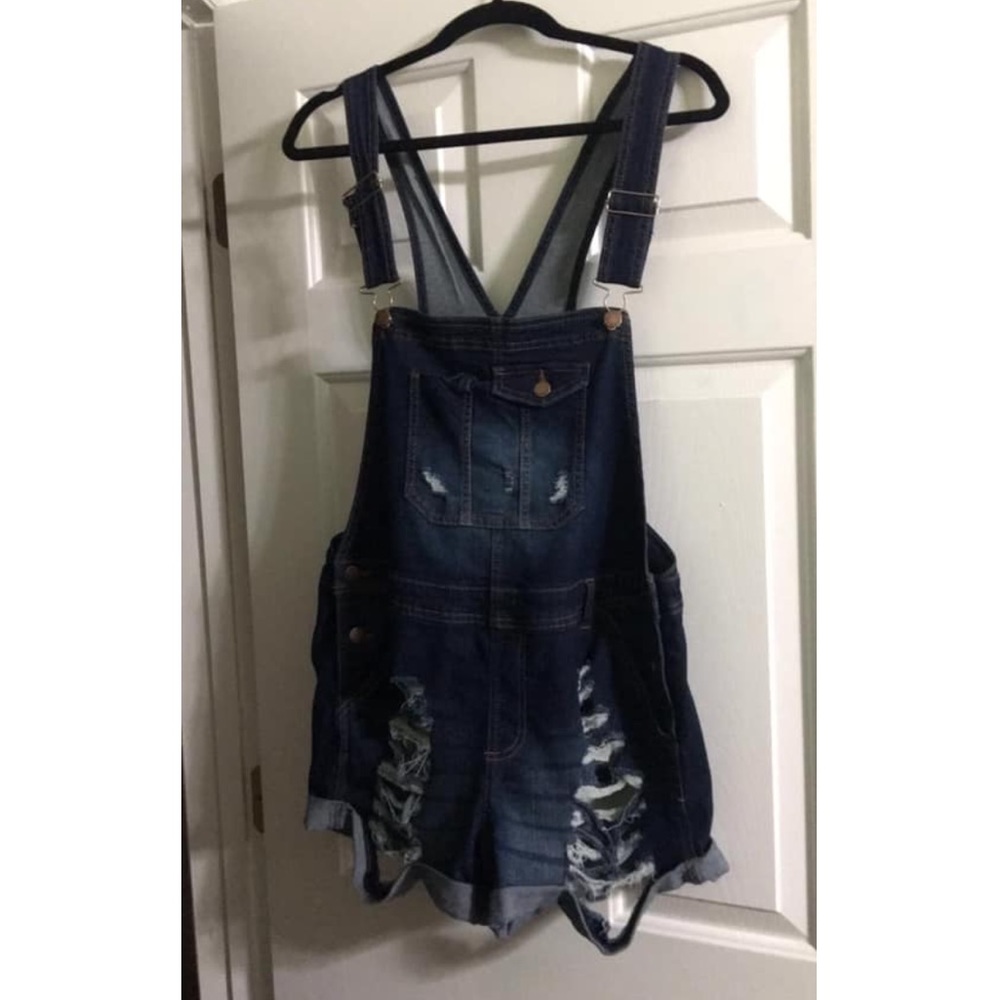 Denim Overall Shorts